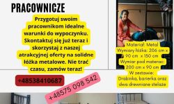 łóżka piętrowe, metalowe POLSKI PRODUCENT, szybki montaż, dostępne od ręki