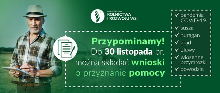 Do 30 listopada br. można składać wnioski o przyznanie pomocy