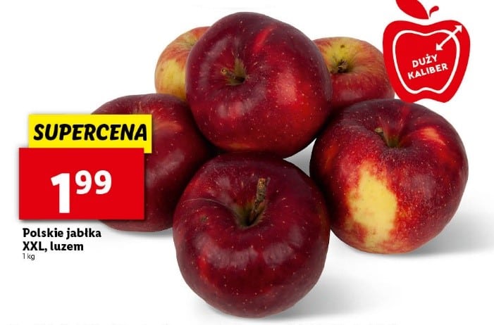 Tym razem w Lidlu promocja na jabłka dużego kalibru 