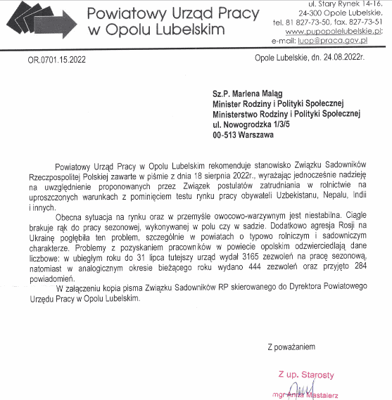 pismo opole lubelskei