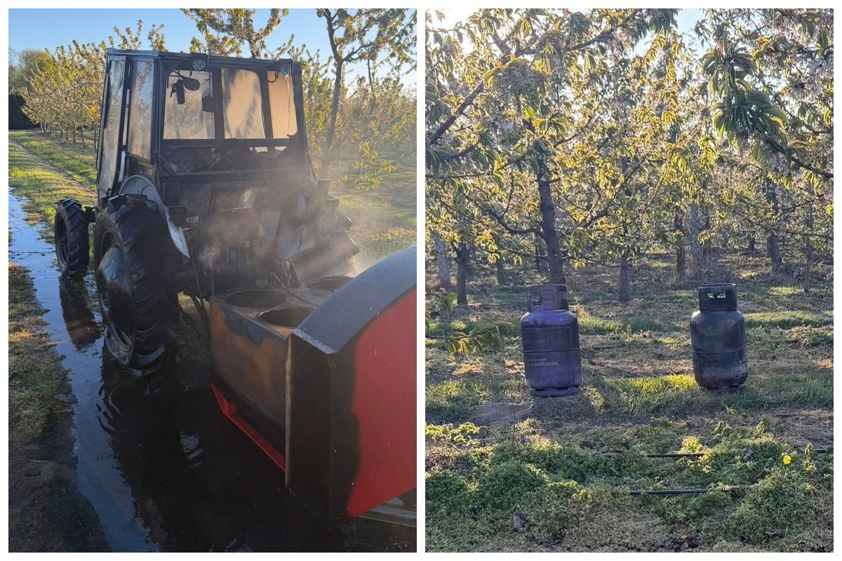 Ochrona sadów przed mrozem zakończona tragedią. Spłonął ciągnik