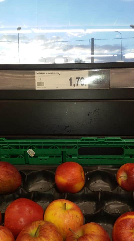 Drogie jabłka w sycylijskich supermarketach – CENY