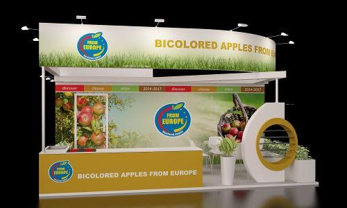 Stoisko promocyjne Europejskie Jabka Dwukolorowe