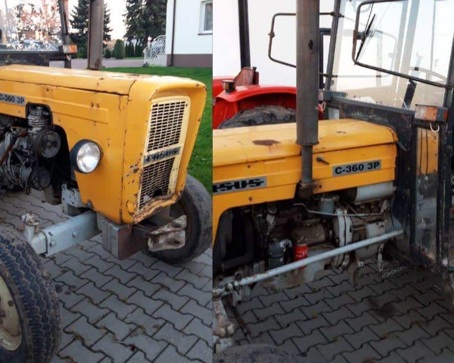 Skradziono ciągnik Ursus C360-3P i wózki sadownicze Królik